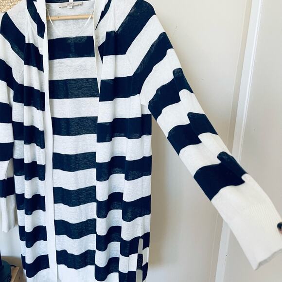 LOFT Striped Hooded Lightweight Cardigan - Picture 4 of 6